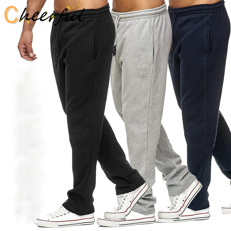 

Men Bodybuilding Pant Autumn Spring Tracksuit Sweatpants Casual Solid Slim Harajuku Style Trousers Drawstring Full Length Pants