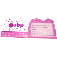 10pcspack kids favors happy baby shower baby girl theme invitation cards birthday decoration party events supplies 1411 cm