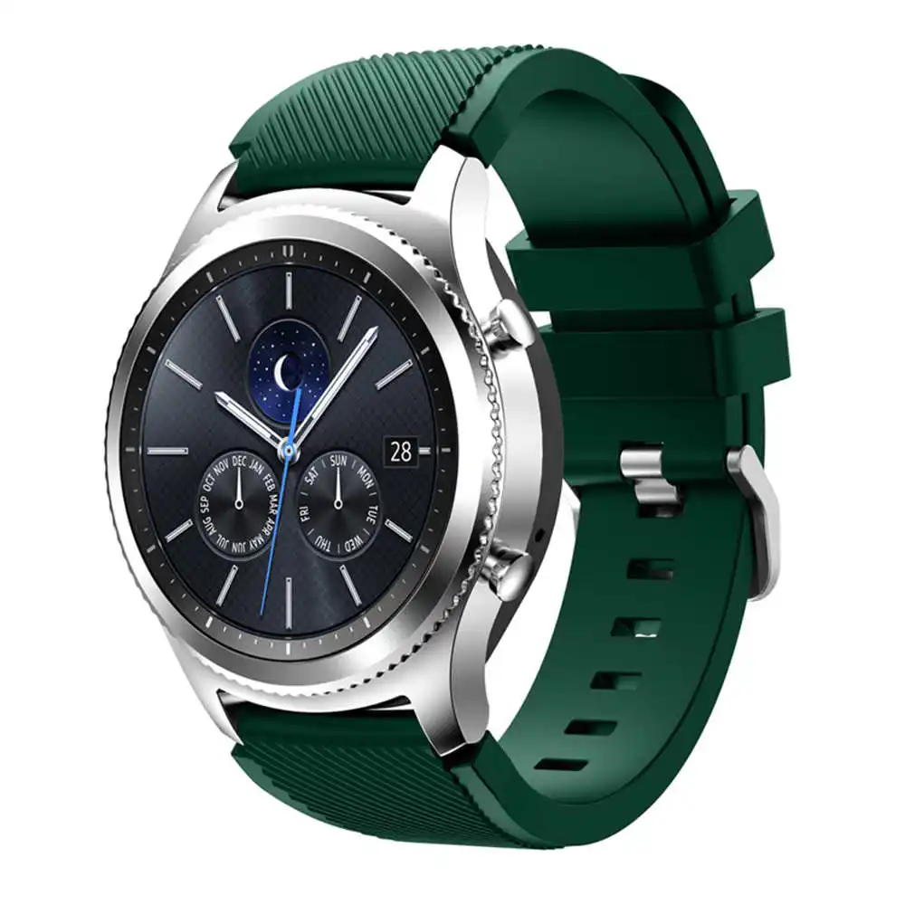Ремешок силиконовый для смарт часов xiaomi huami Amazfit Stratos 2 2s сменный Браслет Samsung S3 Galaxy