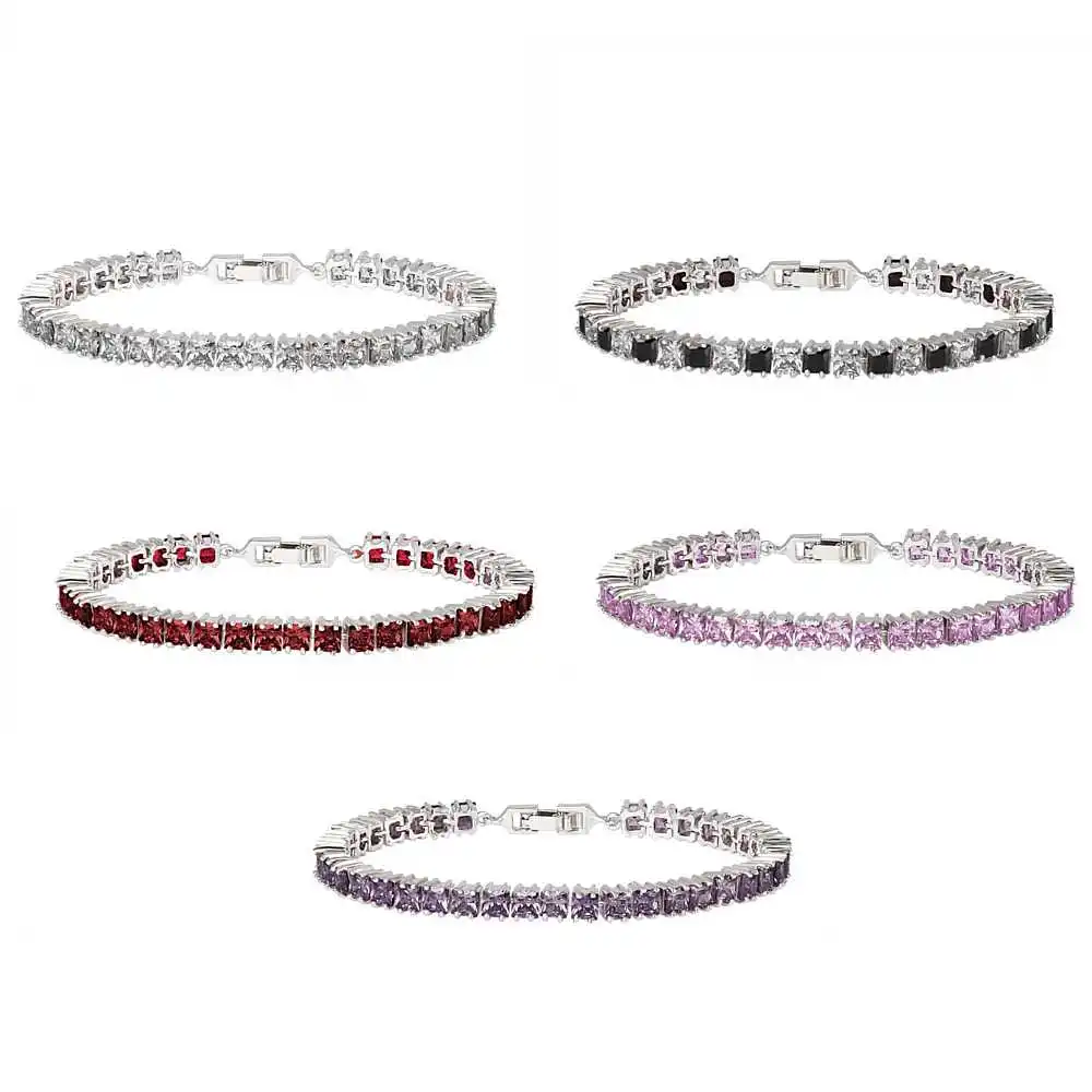 GemStoneKing 15 00 Ct сверкающий браслет принцессы с кубическим цирконием CZ Теннисный 7