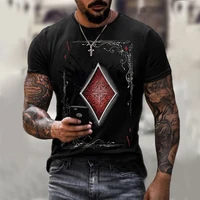 summer new 3d playing cards printed t shirt men customizable products streetwear mens clothing tops casual t shirt