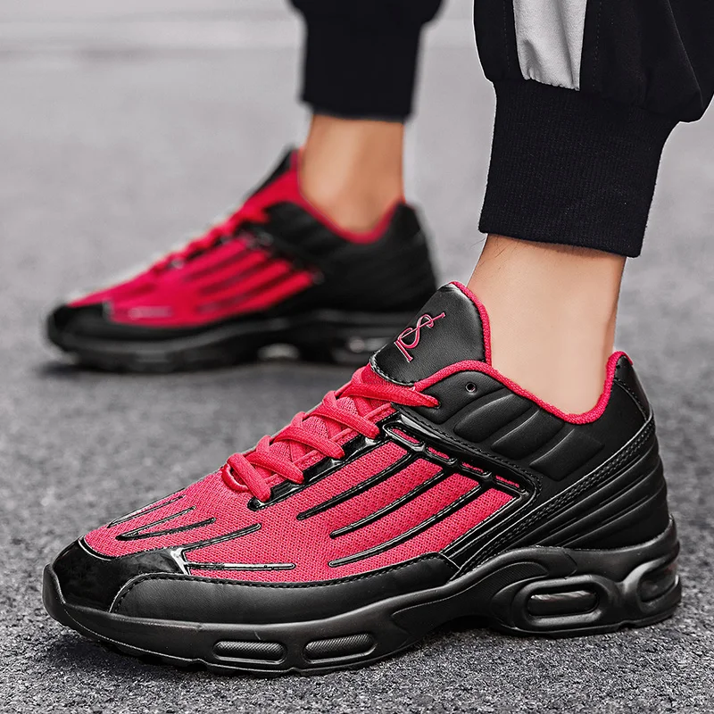 

2021 New Men Sneakers Shoes Running Light Air Cushioning Outdoor Red Sports Large Size 39-47 Breathable Summer Running Shoes