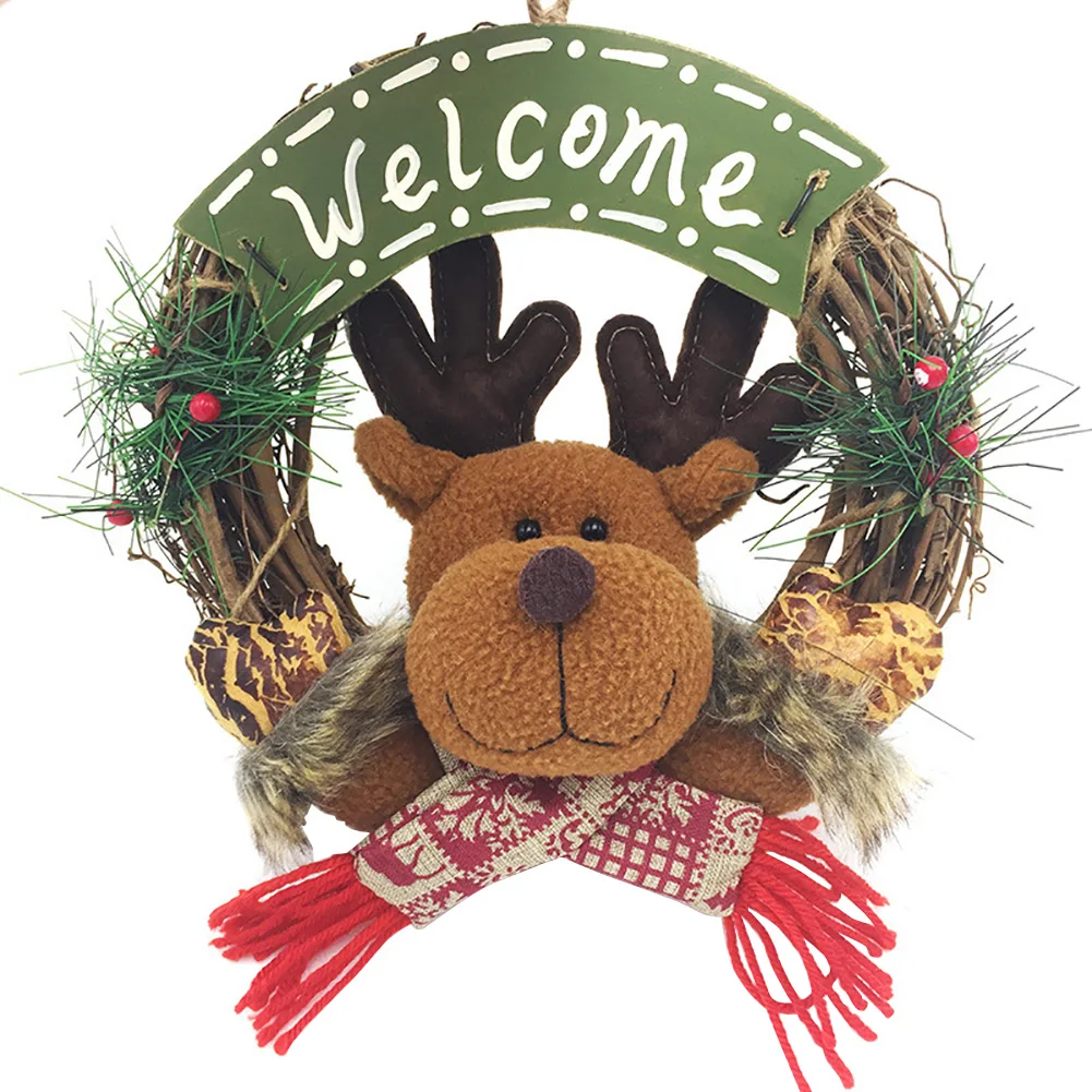 23cm Rattan deer Настольный эльф, украшение, полосатый гном, стоящий, шведский, детские подарки, игрушки, домашние фигурки, праздничный плюшевый отец, Рождественская кукла, Безликий - Цвет: 23cm Rattan deer