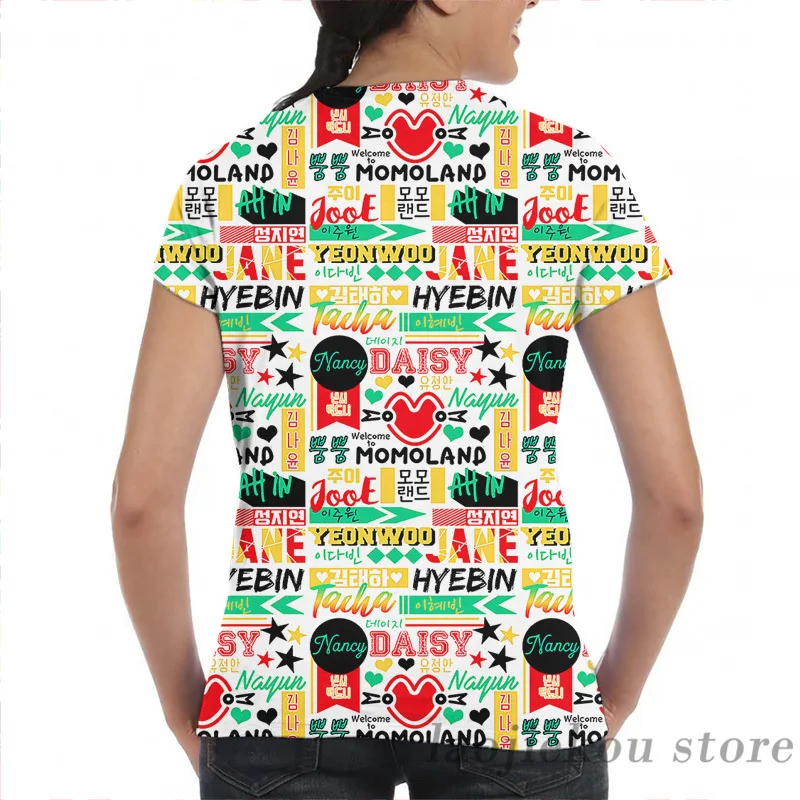 Футболка Momoland с коллажем для мужчин и женщин модная тенниска принтом по всей