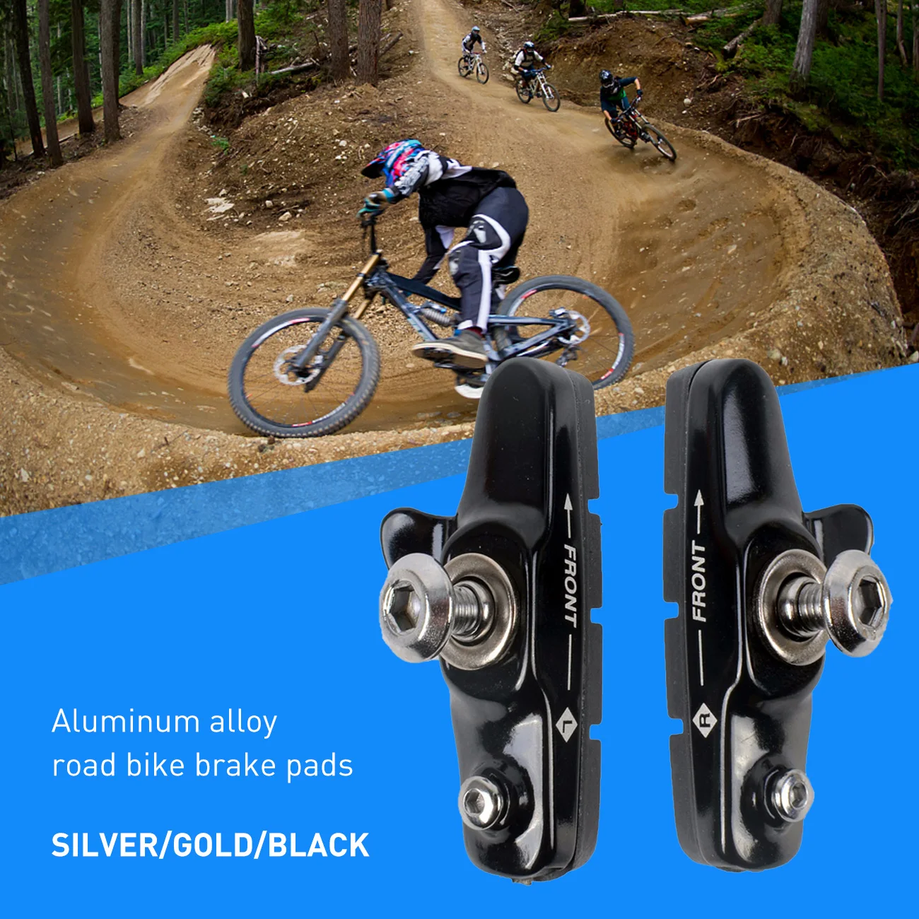 

Road Bike Brake Pad Rubber Brake Pad C-Brake Shoes On For Fixed Gear MTB Road Bike Brake CNC Block Wear-resistant Part Bicycle