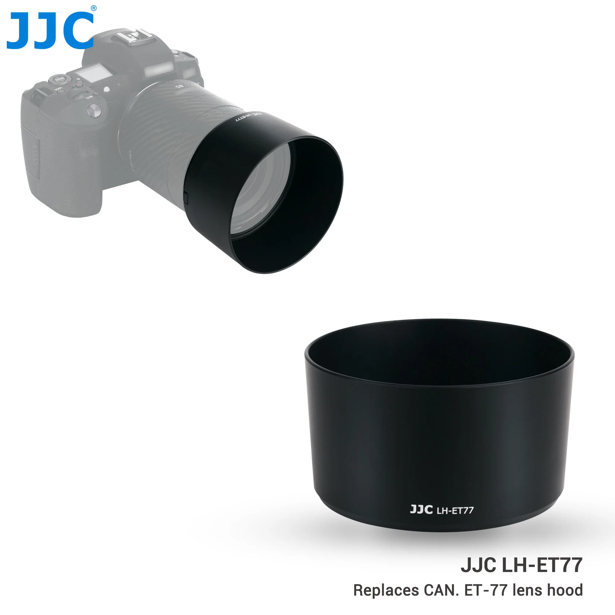 Двусторонняя бленда JJC для объектива Canon RF 85 мм F2 Macro IS STM для EOS R R5 R6 RP Ra C70, заменяет ET-77 бленду - изображение
