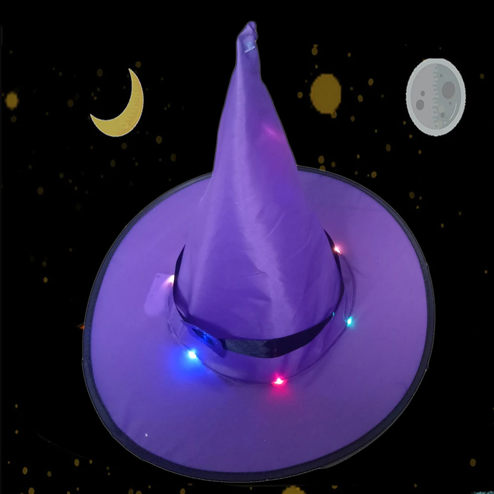 Украшение для Хэллоуина шляпа ведьмы висящая светящаяся взрослые дети