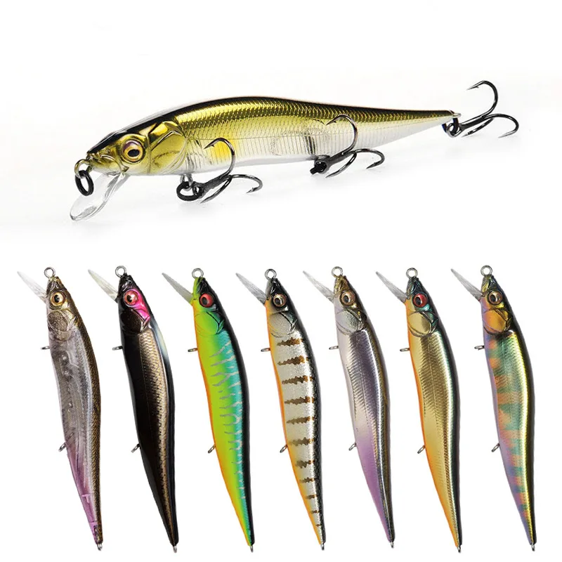 

1Pcs 98mm 10.5g Suspension Minnow Fishing Lure Wobbler 3D Eyes Hard Bait 3 Fish Hooks Crankbait Floating Fishing Tackle