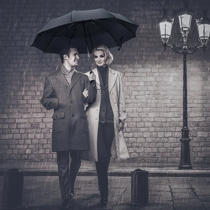 Ветрозащитный автоматический складной зонт 10 к однотонный большой прочный