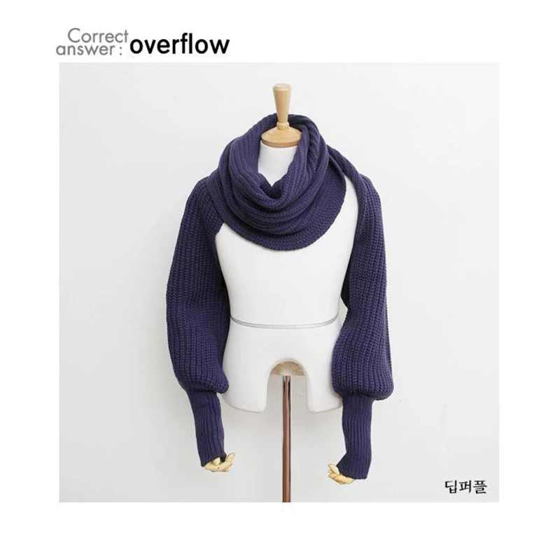 Зимние корейские шерстяные длинные шарфы для мужчин и женщин с рукавами, вязаный шарф, толстый теплый высококлассный модный шарф, Прямая поставка