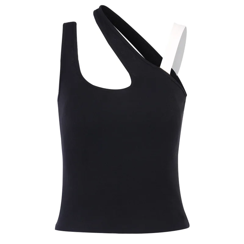 

Summer Women Tops Vest Knitted Thread Tank SPlice Sleeveless Camis Strap Female Casual Outdoor Streetwear Camisole Cotton Top