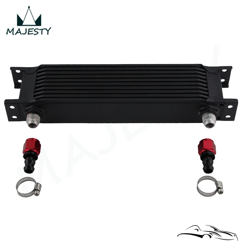 2 дюймовый Алюминиевый масляный радиатор 8AN 10 рядный двигателя + штуцер AN8/конец