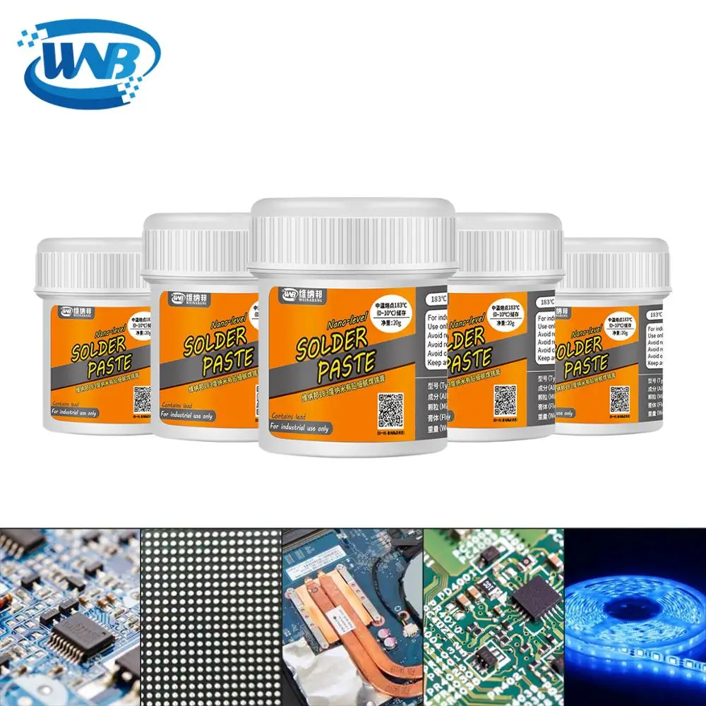 Оловянная паяльная паста WNB 20 г BGA свинцовая Sn63/Pb37 сварочный флюс с температурой
