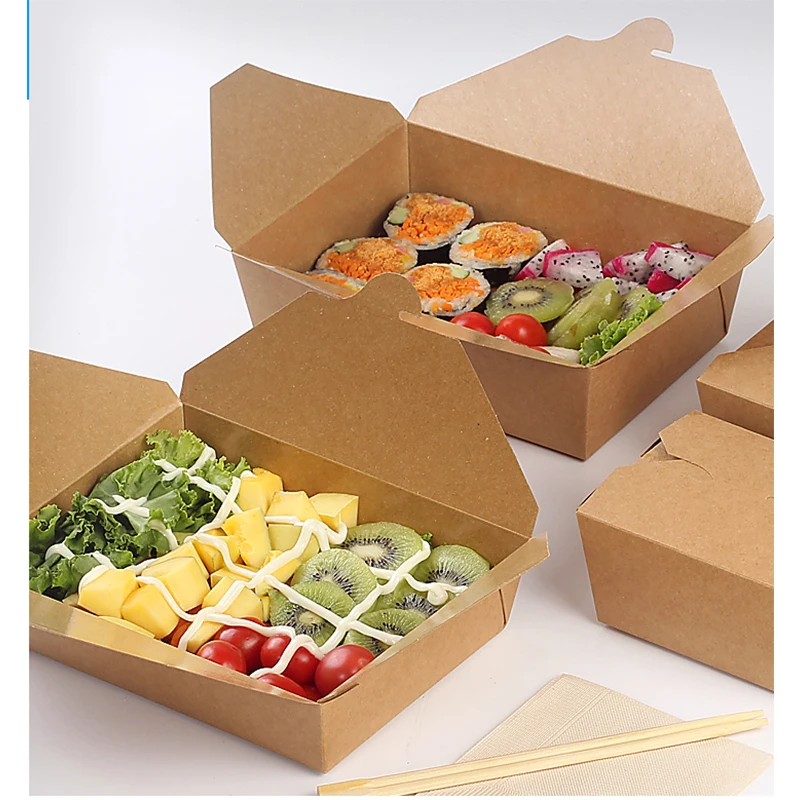 

Free Shipping - Parties Catering Supplies, Paper Take Out Food Lunch Boxes -1500ml To Go Containers for Restaurants, 10/Pack