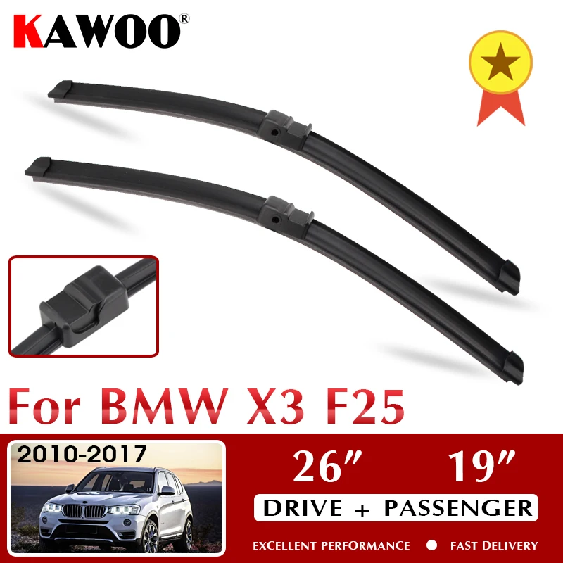 KAWOO Car Wiper Blades For BMW X3 F25 October 2010 - Nov. 2017 Windshield Windscreen Window 26