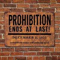 prohibition ends at last retro customizable family bedroom living room wall decoration metal tin sign 8x12 or 12x16 inches
