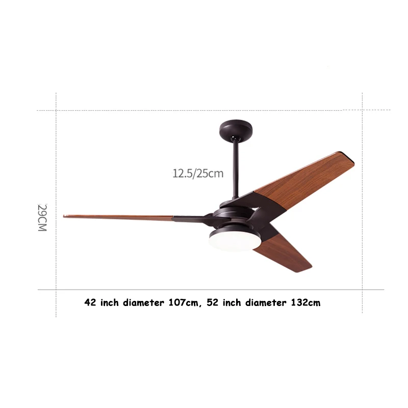 Современный светодиодный потолочный вентилятор древесины без светильник
