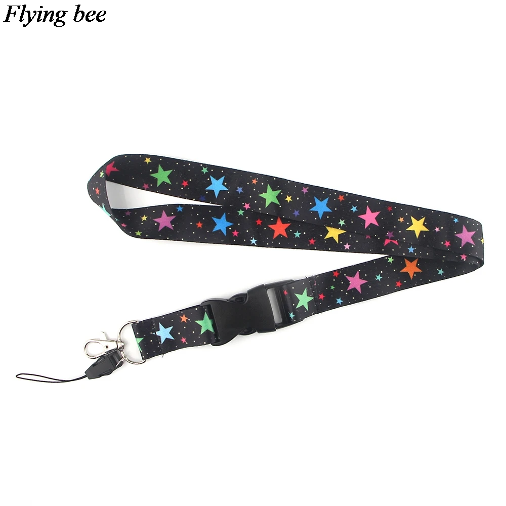 

Flyingbee Colorful Star Lanyard Keychain Phone Lanyard Fashion Strap Neck Lanyards for ID Card Phone Keys X0870