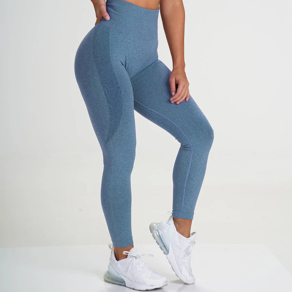 

Hot-selling Seamless Yoga Sweatpants Knitted Hip Buttocks Moisture Wicking Fitness Pants Sexy Peach Hip Women's Leggings