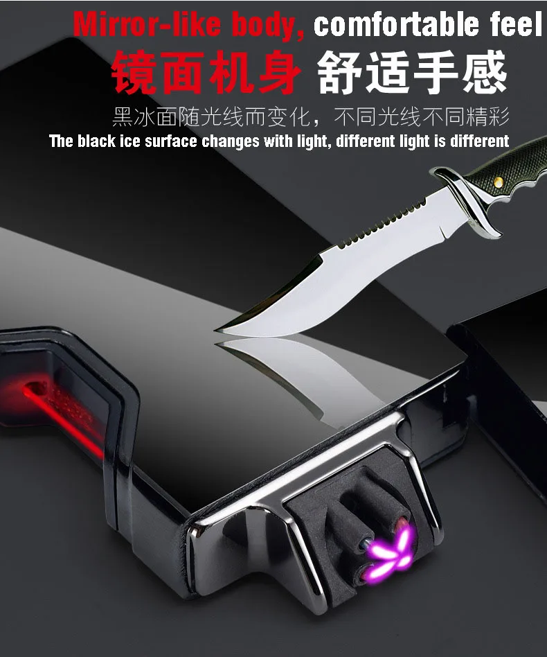 Индукционная импульсная двойная дуговая зарядка Зажигалка USB Электронная кросс