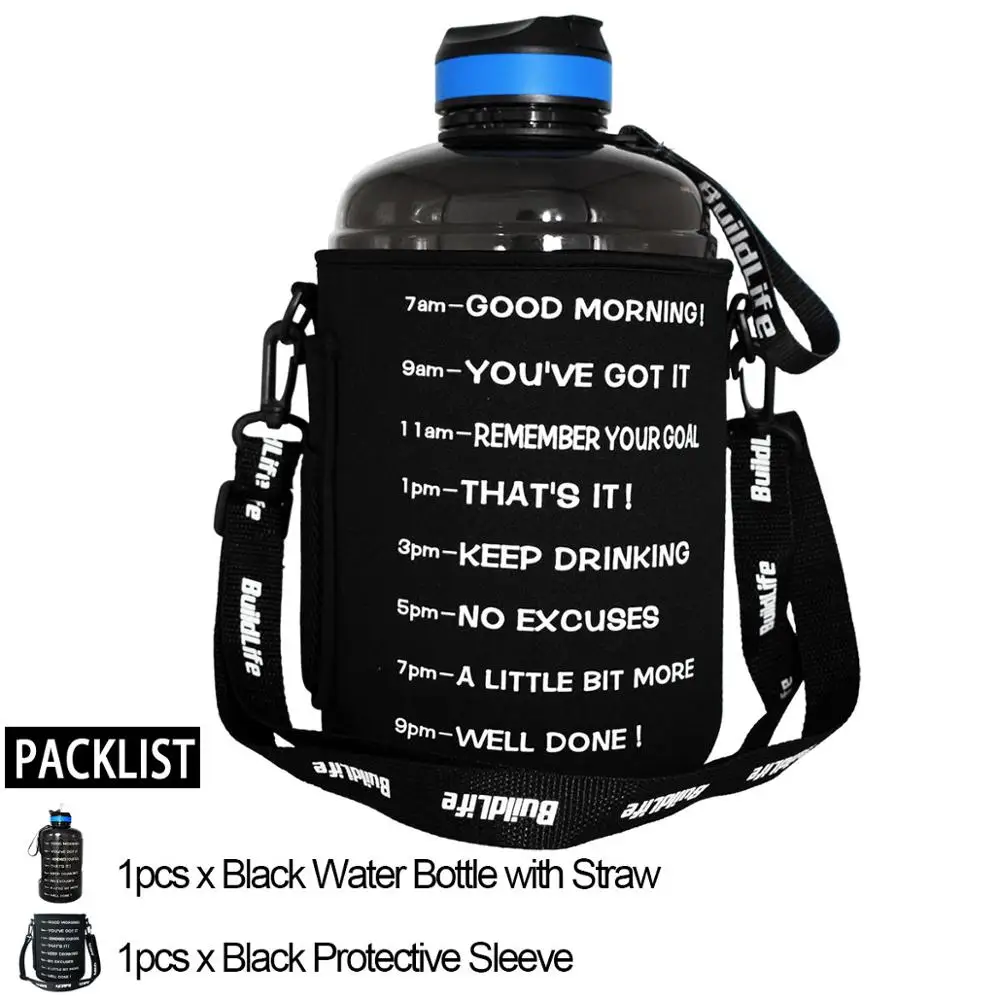 Black Pack w Bottle Buildlife 128 унций держатель бутылки для воды ткань для дайвинга сумка с плечевым ремнем и ремешком для рук встроенный кошелек с карманом для мобильного телефона - Цвет: Black Pack w Bottle