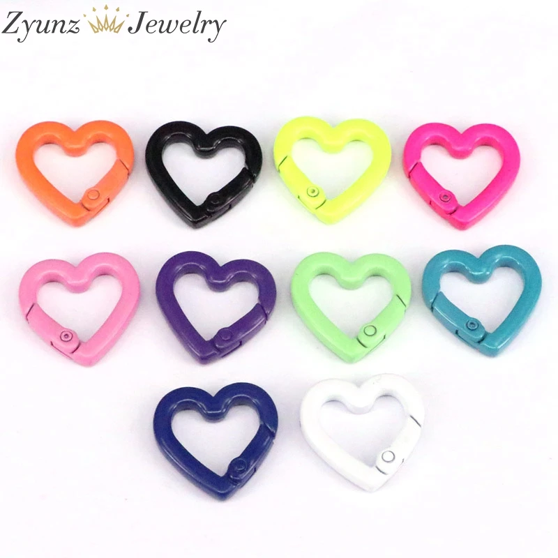 10 шт. пружинные ворота с эмалью в форме сердца цветная застежка застежка-защелка
