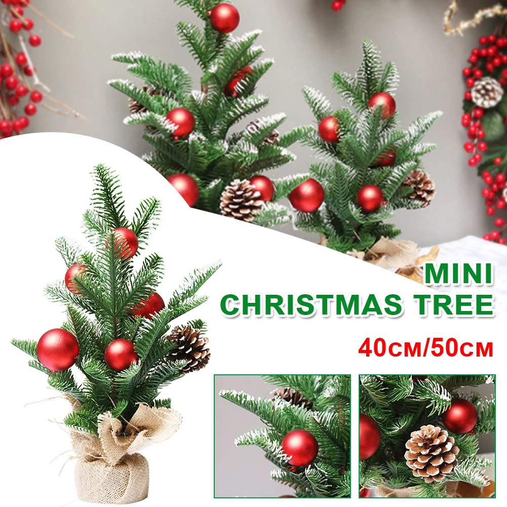 

40/50cm Mini Artificial Christmas Tree Aritificial Desktop Xmas Tree Home Hotel for Christmas Party Home Decoration Accessories