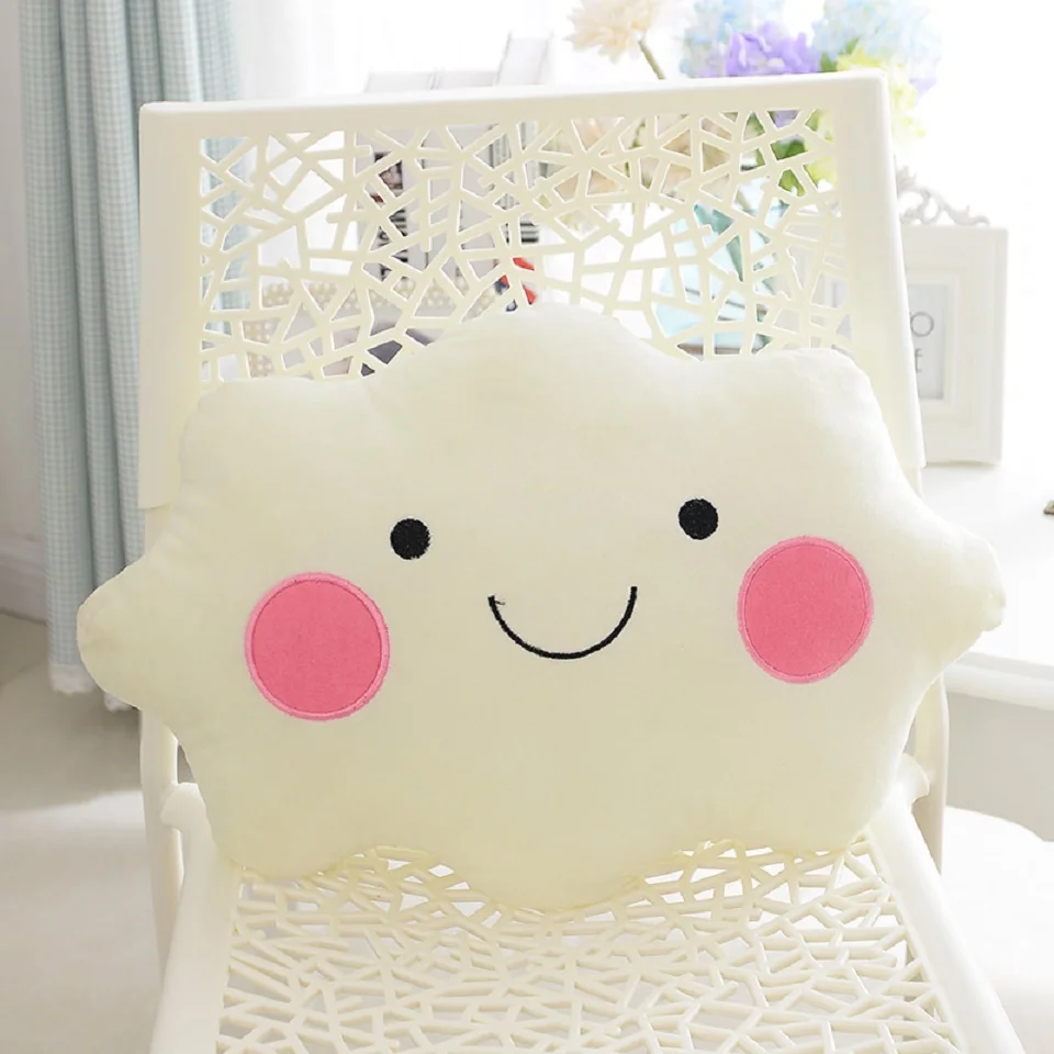 Распродажа, креативные персонажи из мультфильмов Kawaii, смайлик, бант, облако, хлопок, мягкая задняя подушка, подушка для сидения, плюшевая игрушка, Подушка для спины KZ12
