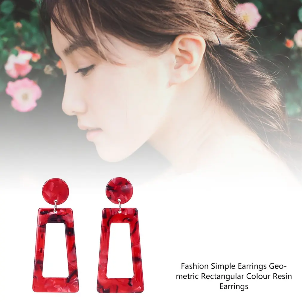 Европа и США новые ацетатные пластины серьги гладкие минималистичные