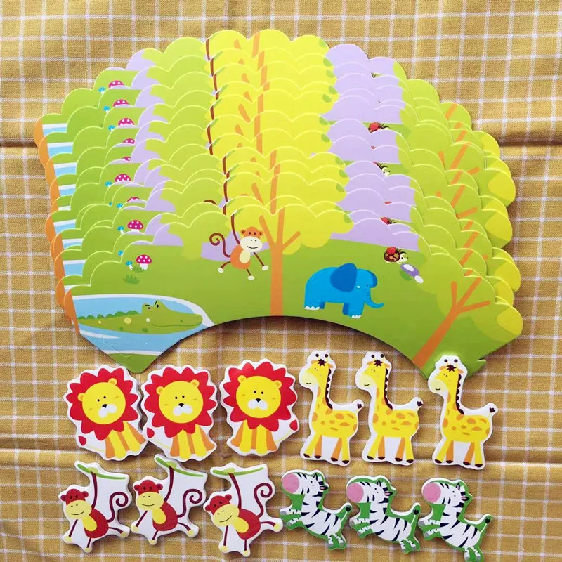 24pcs wrappers 12 детей красочные милые Джунгли животных тематический набор посуды День Рождения украшения для детей мальчиков девочек день рождения подарок - Цвет: 24pcs wrappers
