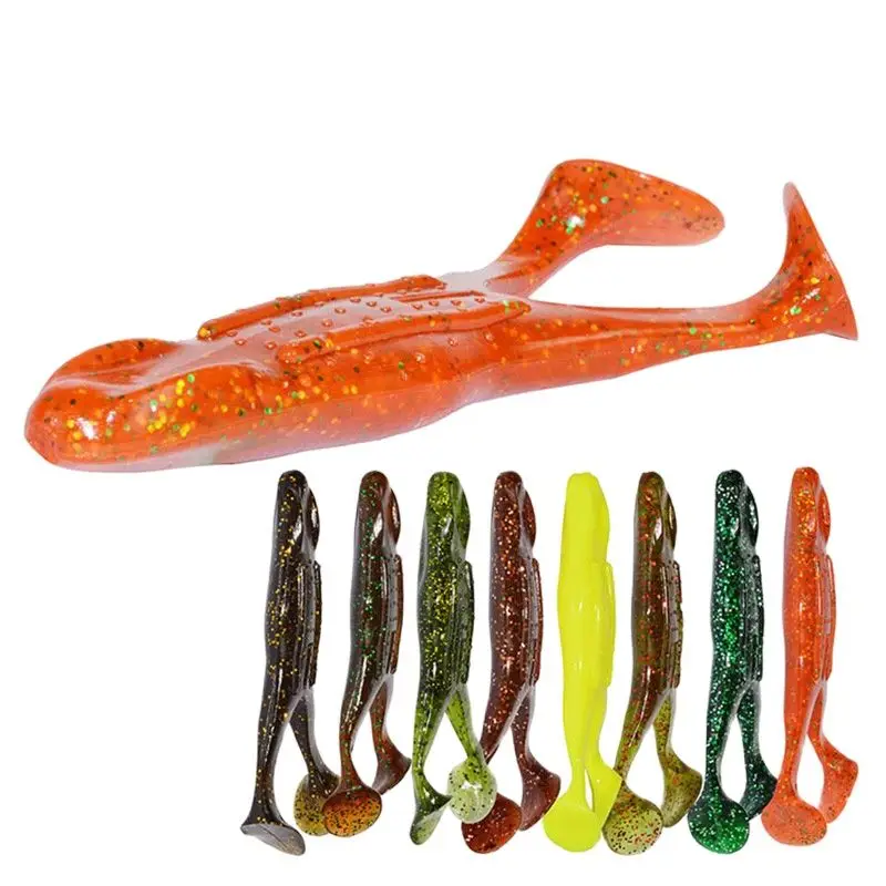 

New 2Pcs Swimbaits Soft Bait Head Fly Fishing 105mm 14g Frog Fishing Lure Soft Silicone Bait Plastic Flounder Lure Pasca Peche