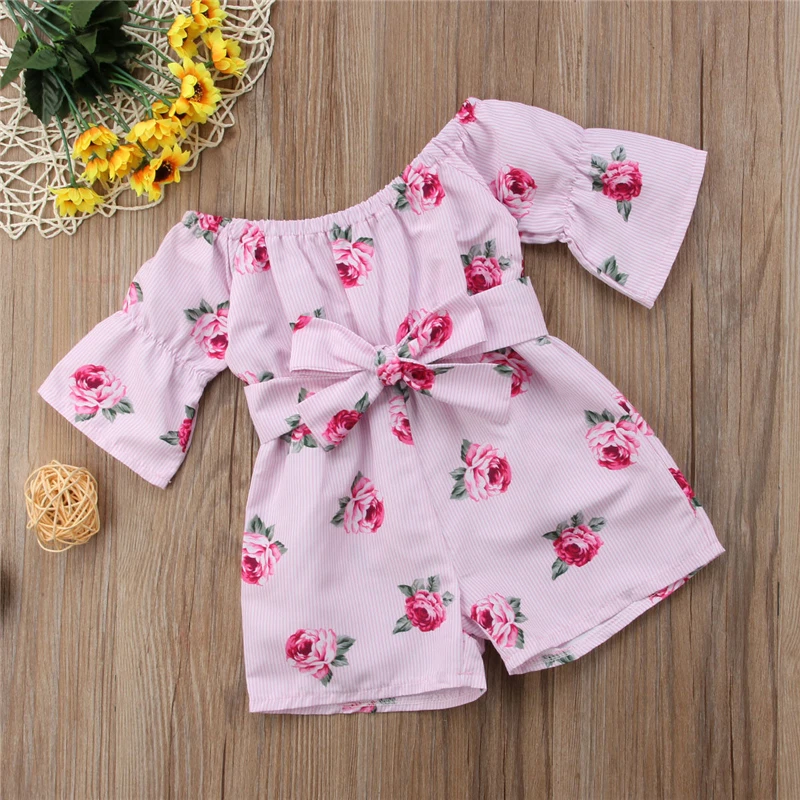 

AA US Pretty Toddler Kids Baby Girl Loving Floral Bodysuit Sunsuit Playsuit Clothes
