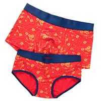 2021 red couple underwear cotton panties new style sexy underpants high quality womens underpants men boxer shorts lover panty