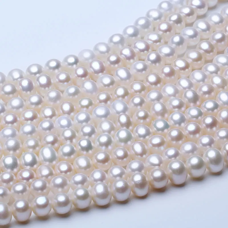 

Freshwater Pearl necklace Round shape with Size 7.5-8mm perfect luster for Jewelry DIY loose pearl strands