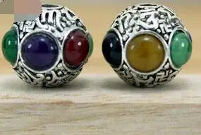 

5 шт./лот тибетская серебряная мозаика в античном стиле Будды россыпью бусины разделители бусины Разъемы для DIY изготовления ювелирных изде...