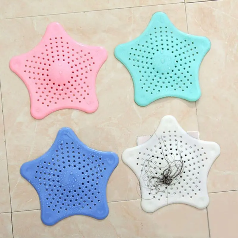 

Starfish shaped high quality filter, easy to replace, candy color kitchen debris filter floor drain filter, green blue pink