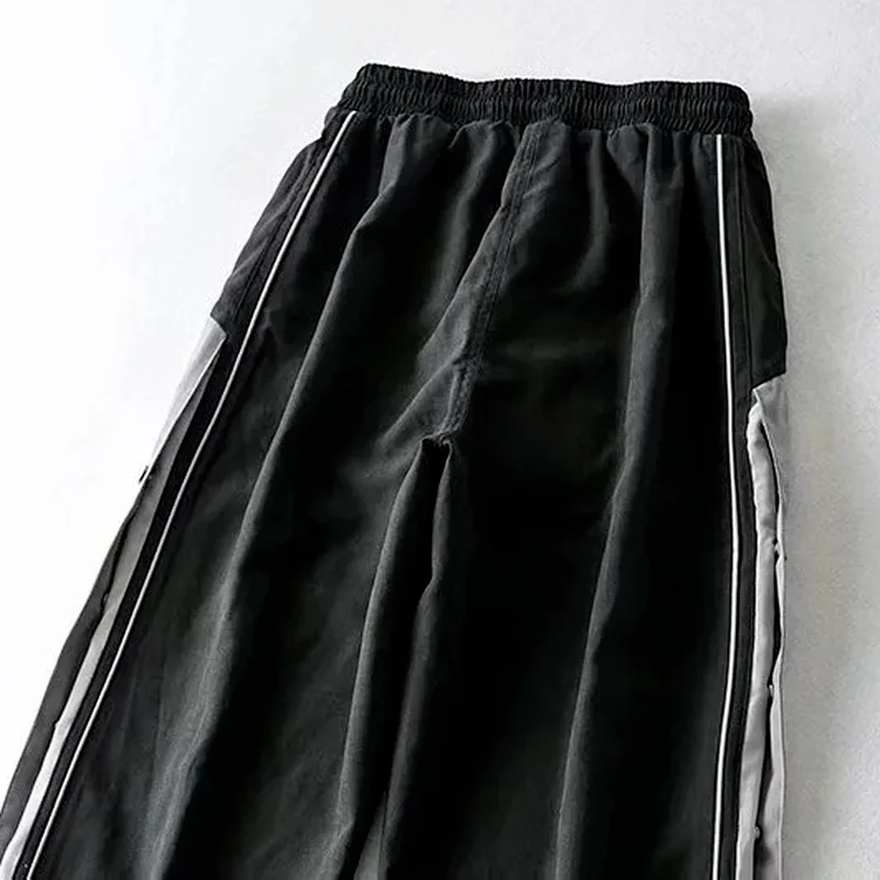 

Ins High Waist Side Buttons Split Joggers Women Sweatpants Elastic Bandage Wide Leg Pants Chic Fashion Female Trousers Mujer