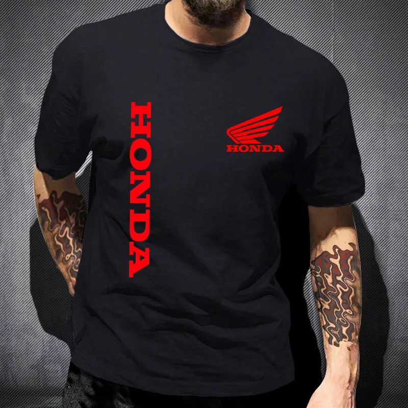 

Men's O-neck Casual T-shirt Short Sleeve Punk Shirt Fashion Honda Car Logo 3D Printing Oversized Summer New
