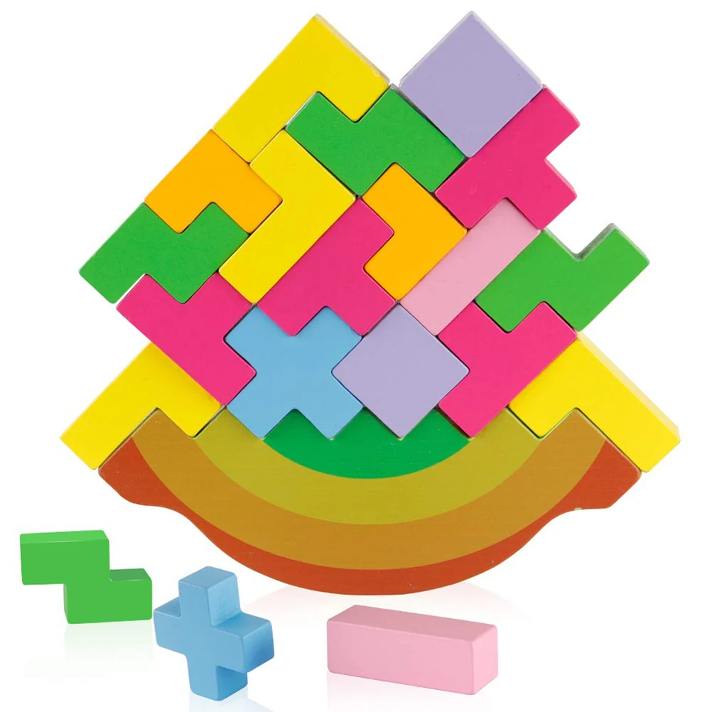 21 шт. деревянный Штабелируемый Балансирующий тетрис блок настольная игра