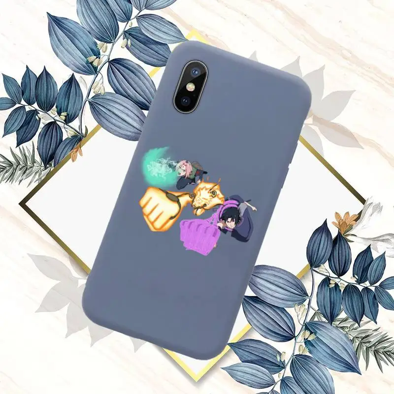 

Anime Naruto Uzumaki Sasuke Phone Case Blue Candy Color for iPhone 11 12 mini pro XS MAX 8 7 6 6S Plus X SE 2020 XR