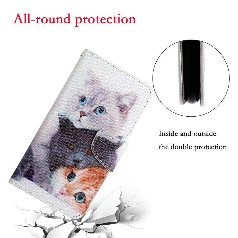 capa poco x3 nfc flip case for funda xiaomi redmi 9 9a 9c 9t 8a 7a note 10 pro 8t case cute cat leather wallet phone cover women free global shipping