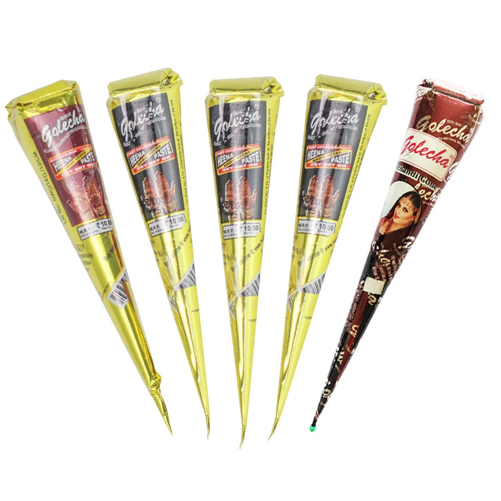 

Indian Tattoo Painting Cream Henna Tattoo Paste Cream Natural Herbal Temporary Waterproof Tattoo Black Cone Body Painting Ink