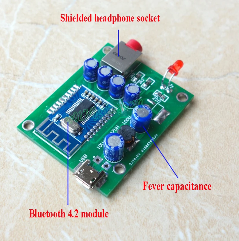 HIFI Беспроводная плата приемника Bluetooth 4 2 DAC декодер модуль 5 в USB источник питания |