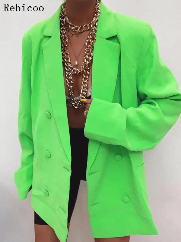 Женский двубортный Блейзер Rebicoo с металлическими пуговицами | Женская одежда
