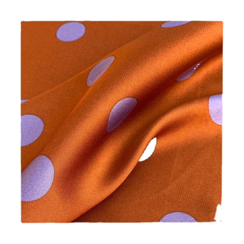 

Width 59" Glossy Anti Draping Feeling Imitation Acetic Acid Wave Point Chiffon Fabric By The Half Yard For Dress Shirt Material