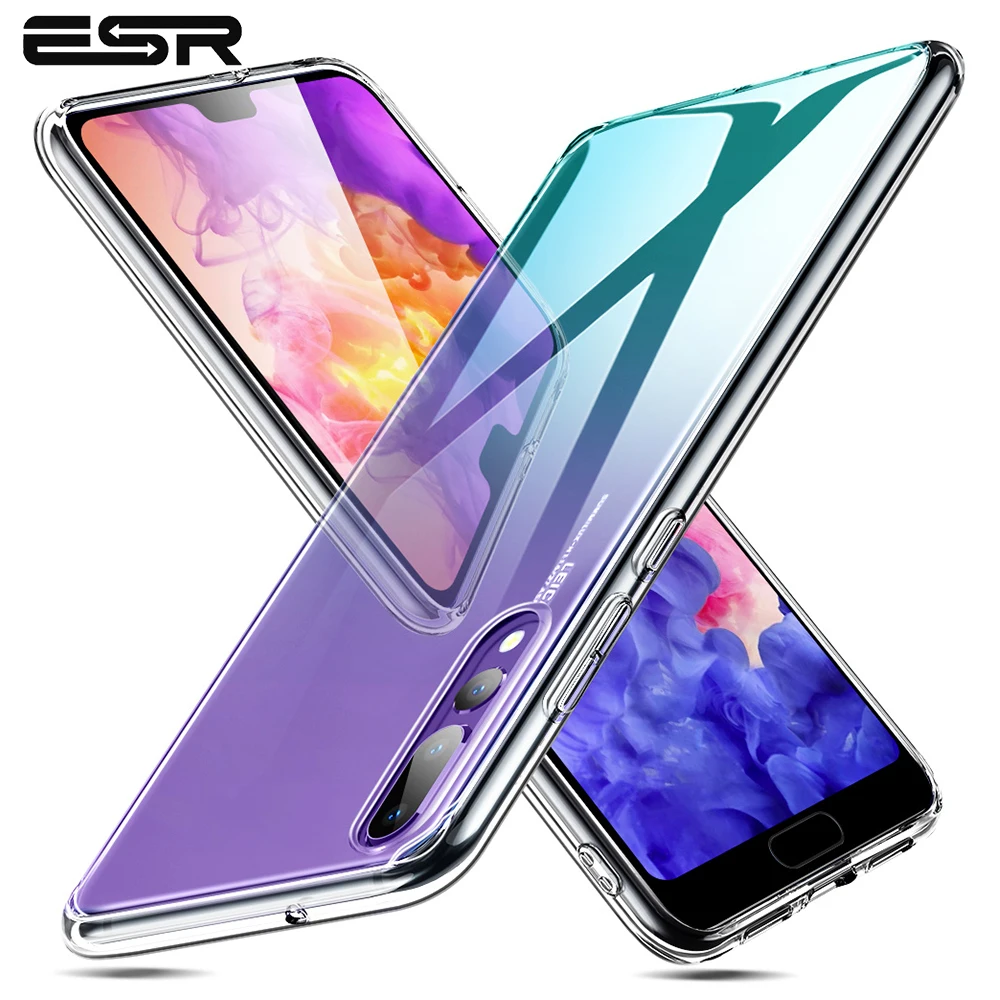 ESR Кристальный чехол из закаленного стекла для телефона huawei P20 полное заднее покрытие для huawei P20 Pro TPU Мягкий край силиконовый стеклянный чехол s Coque