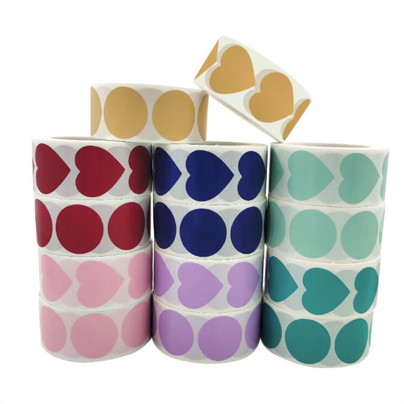 

Dots Love Adhesive Labels Seal Stickers Thank You Sticker Custom Color Paper Stationery Supply Decoration Scrapbook 50PCS