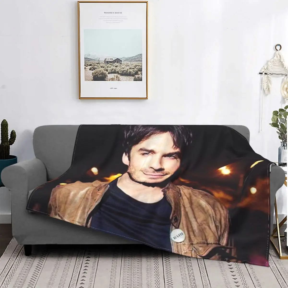 

Ian Somerhalder-mantas de decoración de vellón Boone Carvel, multifunción, Súper suaves, para ropa de cama, edredón de oficina