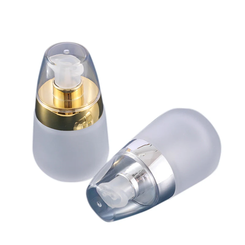 

1PCS Gold Flower Lid 30ml Frosted Clear Glass Lotion Cosmetic Toner Serum Bottle