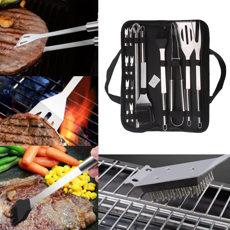 

Stainless Steel Barbecue Grilling Tools BBQ Grill Tool Set Portable Case